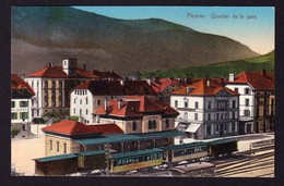 1920 Gelaufene AK Aus Fleurie, Quartier De La Gare. Bahnstempel Travers-Buttes. - Travers