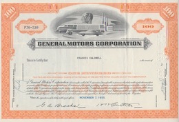 Aandeel-warrant GM General Motors Corporation 100 Shares 1955 - Transportmiddelen