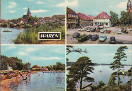 87274- WAREN- LAKE, MARKET SQUARE, BEACH, BOAT, CAR - Waren (Müritz)