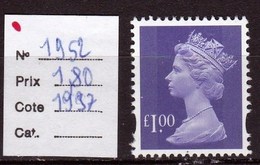 N° 1952 Neuf ** Reine Elisabeth 2 Lilas Clait - Unused Stamps
