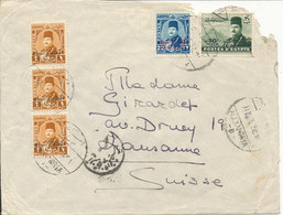Egypt Cover Sent To Switzerland Alexandria 1952 ?? (the Cover Is Damaged) - Covers & Documents