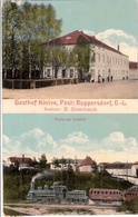 RUPPERSDORF Herrnhut Lausitz Gasthof NINIVE Eisenbahn Dampflok 17.1.1914 Gelaufen - Herrnhut