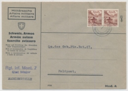 CH 242 Auf Brief Mit Truppenstempel - 7 - M. BAT. INF. MONT - POSTE DE CAMPAGNE - Oblitérations