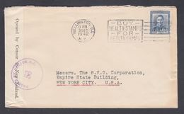 1942. New Zealand. Georg VI 3 D On Cover To New York, USA From WELLINGTON N.Z. 3 DEC ... (MICHEL 243) - JF323582 - Covers & Documents