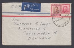 1948. New Zealand. Georg VI 1 Sh. + 6 D On Cover To Denmark From PAEROA 26 AP 48. BY ... (MICHEL 295+) - JF323585 - Storia Postale