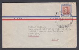 1951. New Zealand. Georg VI 1/3 Sh. On Cover To United Nations, Department Of Public ... (MICHEL 296) - JF323586 - Storia Postale