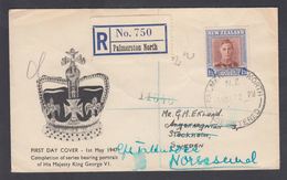 1947. New Zealand. Georg VI 1/3 Sh. On FDC PALMERSTON NORTH -1. MY. 47. Sent To Swede... (MICHEL 296) - JF323588 - Storia Postale