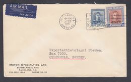 1951. New Zealand. Georg VI 1/3 Sh. + 3 D On Cover To Sweden From AUCKLAND 8 FEB 1951... (MICHEL 296+) - JF323590 - Covers & Documents