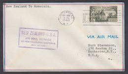 1940. New Zealand. Landscapes 2 Sh. On Cover To Rochester, NY, USA From AUCKLAND 19 J... (MICHEL 224) - JF323602 - Briefe U. Dokumente