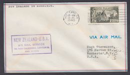 1940. New Zealand. Landscapes 2 Sh. On Cover To Rochester, NY, USA From AUCKLAND 19 J... (MICHEL 224) - JF323603 - Lettres & Documents