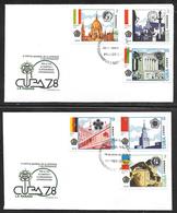 Cuba - 1978 11th Youth And Student Festival Stamps On 2 Illustrated FDC - Covers & Documents
