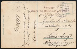 1916 Tábori Posta Képeslap "K.u.K. Grenzjäg. Marsch-Zug No XXI/3 Bilek" - Other & Unclassified