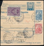 1931 Csomagszállító 7P Bérmentesítéssel és Jugoszláv Illetékbélyegekkel / Parcel Card To Yugoslavia - Other & Unclassified