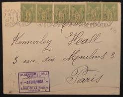 Lettre à 30c N° 102 X6 Obl D'Alger En Algérie Pour Paris TTB - 1898-1900 Sage (Type III)