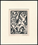 Bortnyik Sándor (1893-1976): Kezek A Magasban, Fametszet, Papír, Utólagos Jelzéssel, Paszpartuban, 11,5×8 Cm - Other & Unclassified