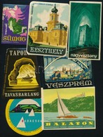 Cca 1950-70 7 Db Klf. Retró Magyar Bőrönd Címke: Keszthely, Veszprém, Balaton, Tapolca, Badacsony, Nagyvázsony, Sümeg - Advertising