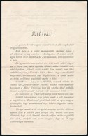 1898 Gödöllői Erzsébet-Szobor Bizottság Szoborállítási Adománygyűjtő íve, Szakadt, 2 Sztl. Lev. - Advertising