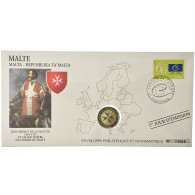 Malte, 2 Euro, 2008, Enveloppe Philatélique Numismatique, SPL, Bi-Metallic - Malta