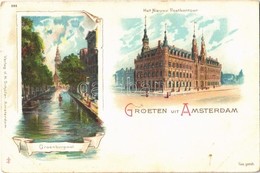 ** T2/T3 Amsterdam, Het Nieuwe Postkantoor, Groenburgwal / New Post Office. J. H. Schäfer, Floral, Litho - Unclassified