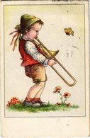 T2/T3 1942 Boy Playing The Trombone. EAS 2263. (EK) - Unclassified