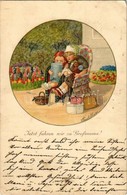 T2/T3 1927 Jetzt Fahren Wir Zu Großmama! / Children Art Postcard. August Rökl Nr. 1440. S: Pauli Ebner (EK) - Unclassified