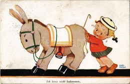 * T2/T3 1928 Ich Kann Nicht Loskommen / Children Art Postcard, Girl With Donkey. Wohlgemuth & Lissner Kunstverlagsgesell - Unclassified