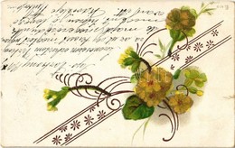 T2/T3 1901 Floral Decorated Litho Greeting Postcard (EK) - Unclassified