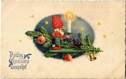 ** T2 Boldog Karácsonyi Ünnepeket! / Christmas Greeting Card, Dwarf With Candle. B.N.K. No. 2125. - Unclassified