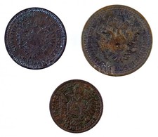 Ausztria 1851B 1/2kr Cu + 1851A 1kr Cu + 1851A 2kr Cu T:2-,3 Austria 1851B 1/2kr Cu + 1851A 1kr Cu + 1851A 2kr Cu C:VF,F - Unclassified