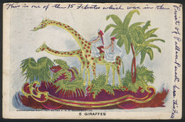 ARTIST SIGNED: 5 Jiraffes, Ed. P.O.P. Amusement Co., Used In USA In 1907, Excellent Quality - Autres & Non Classés