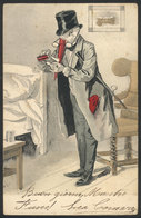 ARTIST SIGNED: Stork In Tailcoat Taking Some Medicine, Used In 1904, VF Quality - Autres & Non Classés