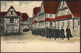 GERMANY: Trachten Aus Dem Elsass, A Wedding Procession, Very Old PC, VF Quality! - Autres & Non Classés