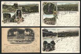 GERMANY: BAD HOMBURG: 4 Postcards (3 Lithograph) With Various Views, Used In 1897, VF Quality! - Autres & Non Classés