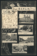 GERMANY: BERLIN: Souvenir PC With Small Views, Ed. Alfred Katze, Sent To Argentina In 1905, VF Quality - Autres & Non Classés