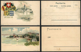 GERMANY: FRIEDRICHSHAFEN: 2 Old Postcards, One Embossed, Unused, Fine Quality. - Autres & Non Classés