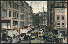 GERMANY: HAMBURG: Gr. Burstah, Trams, PC With Window But The Interior Views Are Missing, Used In 1910, VF Quality - Autres & Non Classés