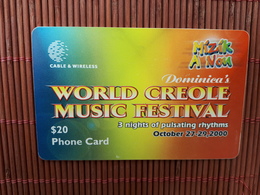 Phonecard Dominica $ 20 Music Festival USED Rare - Dominique