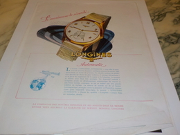 ANCIENNE PUBLICITE MAXIMUM DE SECURITE  MONTRE LONGINES  1951 - Autres & Non Classés