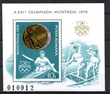 ROUMANIE. BF 127 De 1976. Médaille Du Kayak Roumain Aux J.O. De Montréal. - Kanu