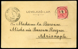 KISUNYOM 1899. Szombathely Képeslap Törökországba Küldve Adrianopel - Used Stamps