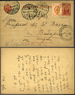 KIEV 1903. Díjjegyes Levlap, Héber Nyelven írva, Budapestre Küldve. Prof. Bacher Vilmos Orientalista,rabbi Judaica - Covers & Documents