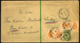 OROSZORSZÁG 1898. Kiegészített Díjjegyes Címszalag Rigába Küldve - Stamped Stationery