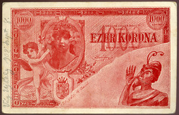 EZER KORONA Bankjegy, Régi Képeslap 1902. - Hungary