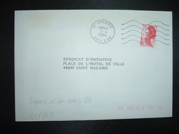 LETTRE TP LIBERTE 2,00 ROUGE OBL.MEC.2-4 1984 21 CHENOVE + TRI INDEXATION BARRES ROSES Marque à Sec 06 - Cartas & Documentos