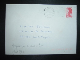 LETTRE TP LIBERTE 2,00 ROUGE OBL.MEC.09.01.84 34 MONTPELLIER CENTRE DE TRI + TRI INDEXATION BARRES ROSES Marque à Sec L+ - Storia Postale