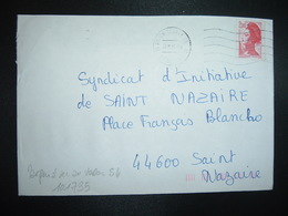 LETTRE TP LIBERTE 2,00 ROUGE OBL.MEC.27.06.84 76 ROUEN CENTRE DE TRI + TRI INDEXATION BARRES ROSES Marque à Sec S(flèche - Briefe U. Dokumente