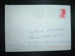 LETTRE TP LIBERTE 2,00 ROUGE OBL.MEC.18-6 1984 PARIS 128 + TRI INDEXATION BARRES ROSES Marque à Sec F9 - Briefe U. Dokumente