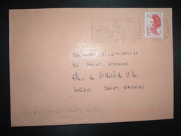 LETTRE TP LIBERTE 2,00 ROUGE OBL.MEC.8-3 1984 76 LE GRAND QUEVILLY PPAL + TRI INDEXATION BARRES ROSES Marque à Sec =m - Storia Postale