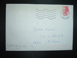 LETTRE TP LIBERTE 2,00 ROUGE OBL.MEC.11-5 1984 53 LAVAL GARE + TRI INDEXATION BARRES ROSES Marque à Sec H4 - Storia Postale