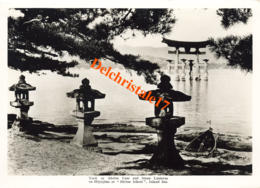 PHOTO ORIGINALE JAPON - TORII OR SHRINE GATE AND STONE LANTERNS ON MIYAJIMA ( île Sacrée Du Japon ) OR SHRINE ISLAND - Hiroshima